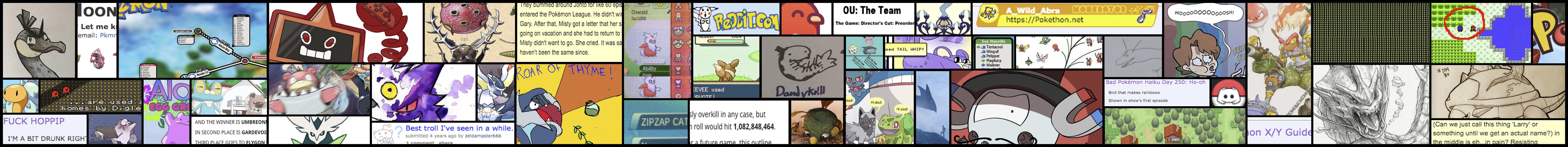 A banner made of community content by the /r/pokemon community, celebrating one million subscribers on June 28th, 2018