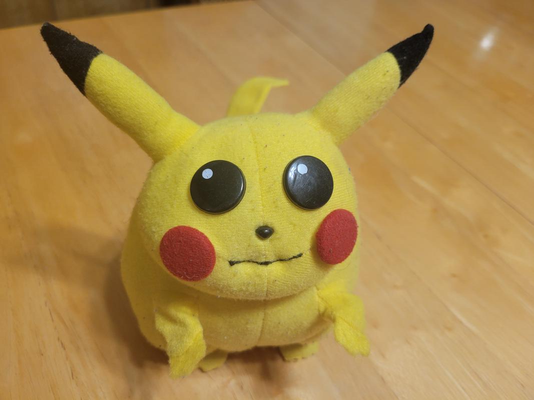 A photograph of  BZRich64’s plush Pikachu toy