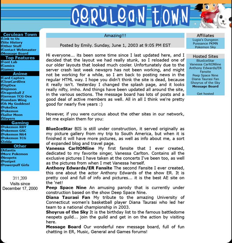 Cerulean Town’s layout (June 2003)