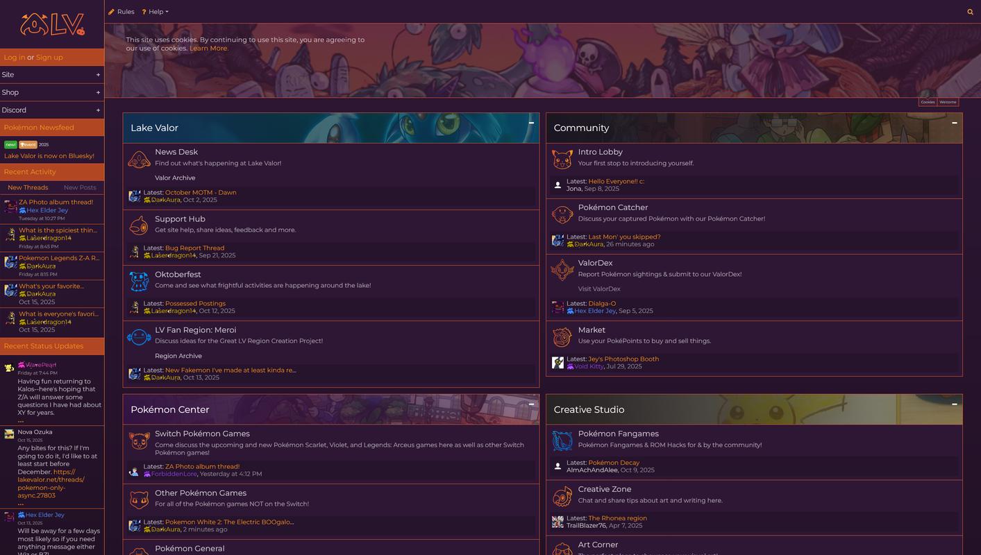 Lake Valor’s forum, themed for Halloween in October 2025