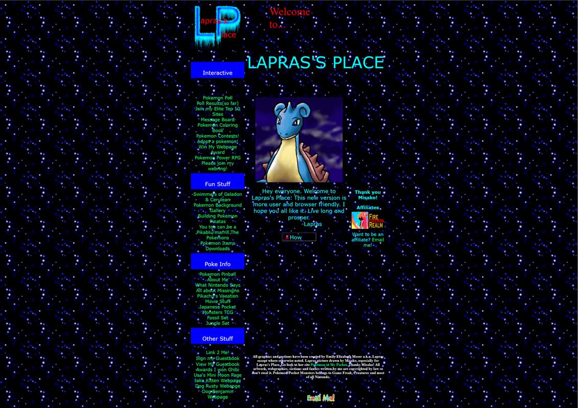 Lapras’s Place layout (January 2000)