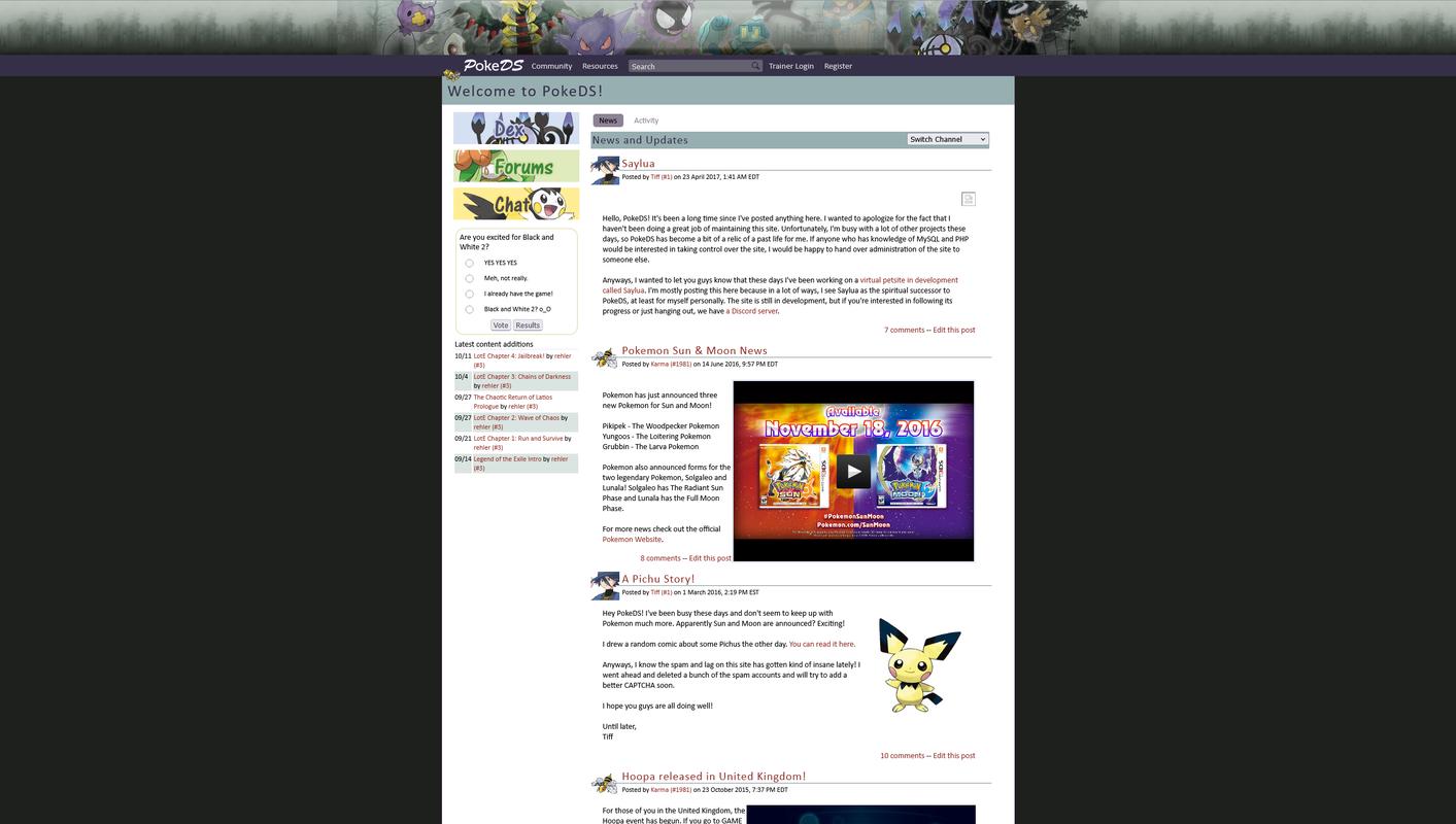 PokéDS layout in April 2017