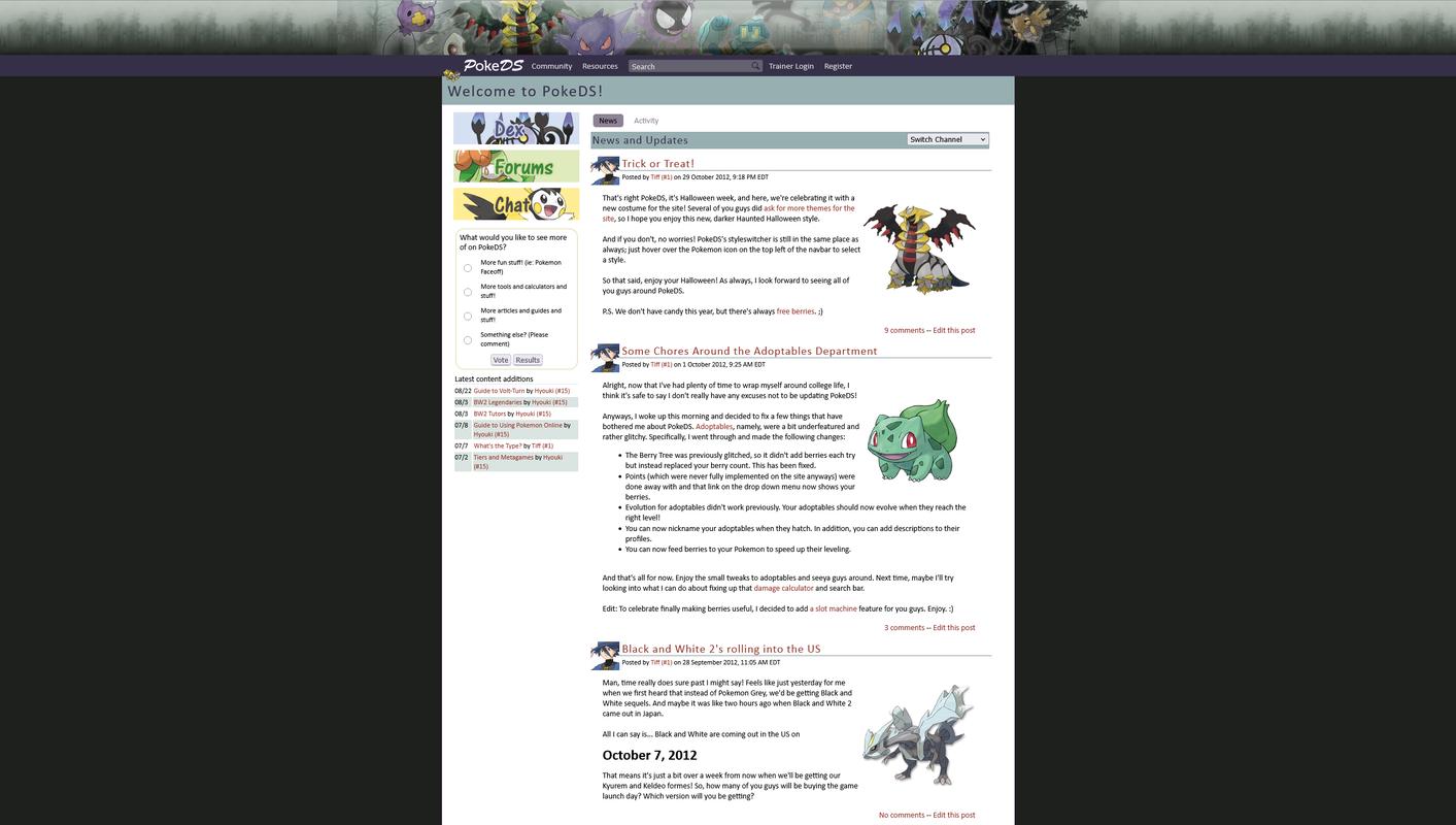 PokéDS layout in October 2012