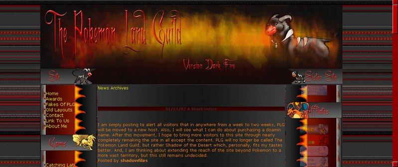 A screenshot of Tiff’s first website, Pokémon Land Guild, from January 2007