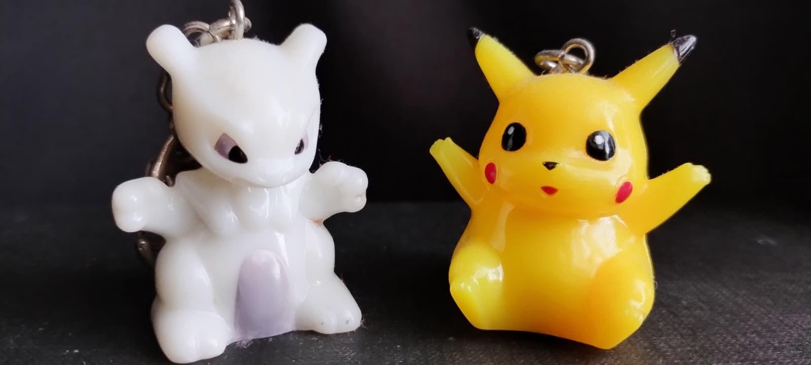 Mewtwo and Pikachu light up keychains (Tiger Electronics)