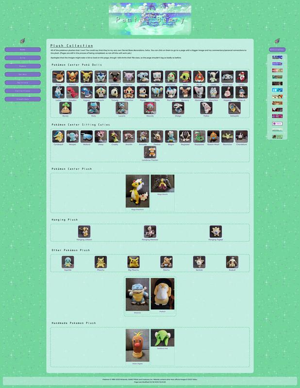Pamtre Berry’s Plush Collection page, May 2026