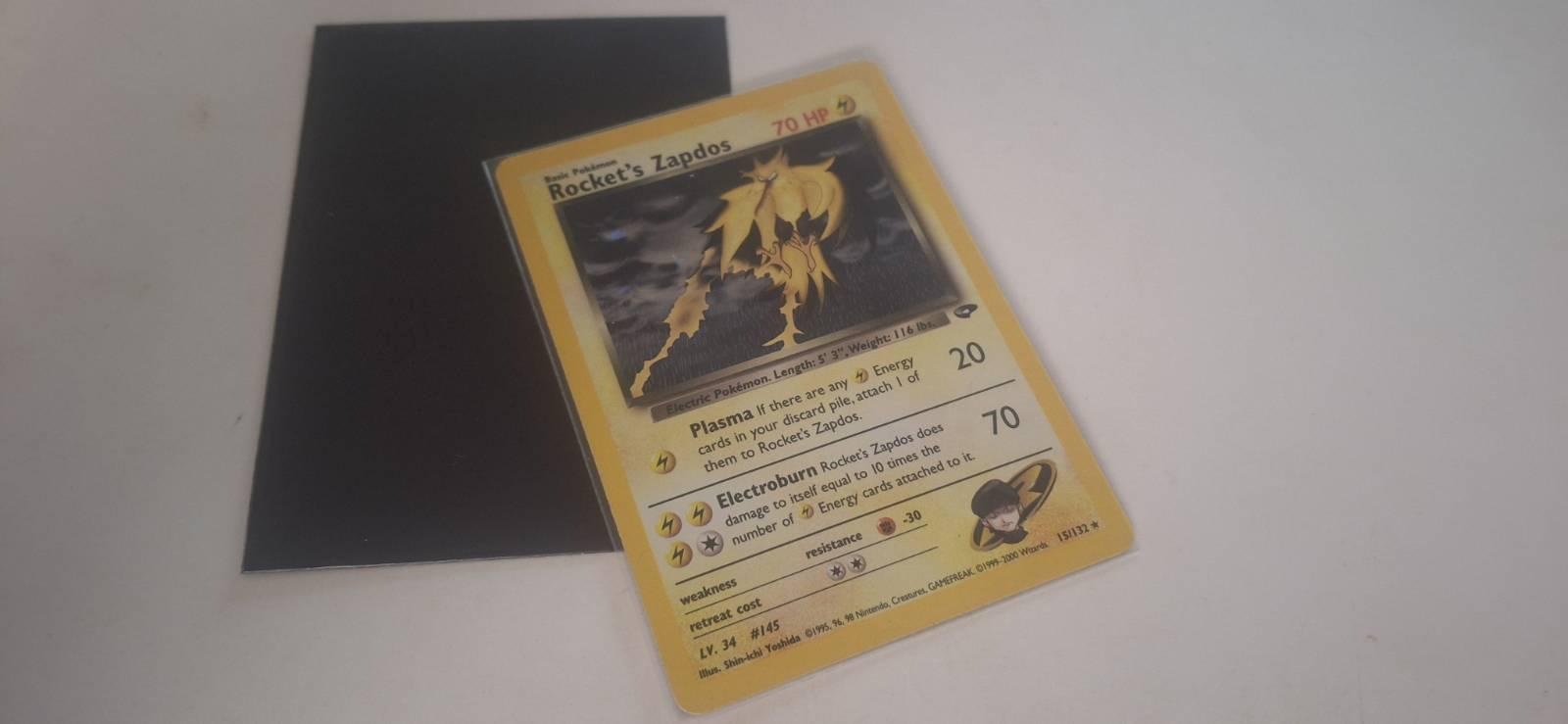 Rocket’s Zapdos (15/132) is just one of Adam’s many prized Pokémon cards from over the years