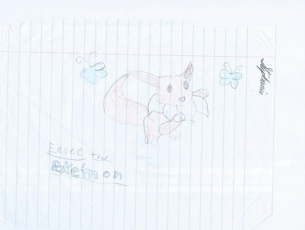 Steph’s drawing of an Eevee drawn between 1998 and 2001