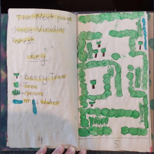 Viridian Forest inside Tallax's "All About Pikachu" book that he put together during his childhood