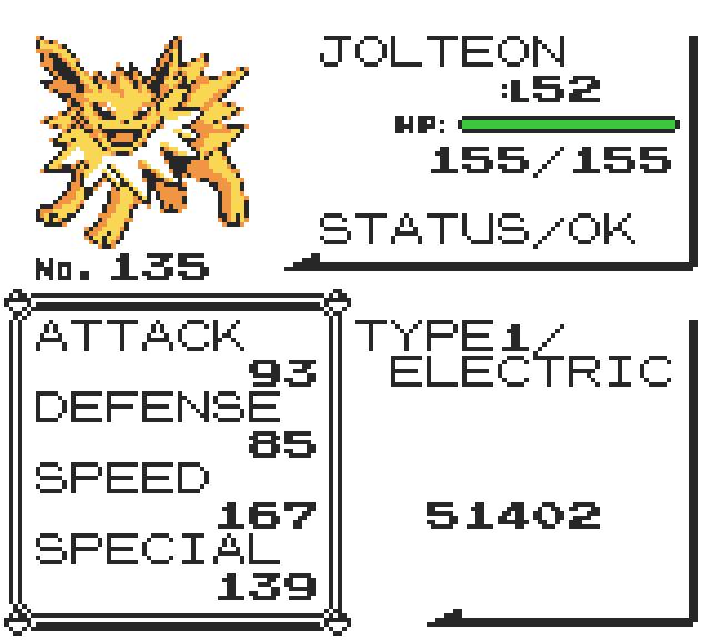 Dragonfree's glitched Jolteon