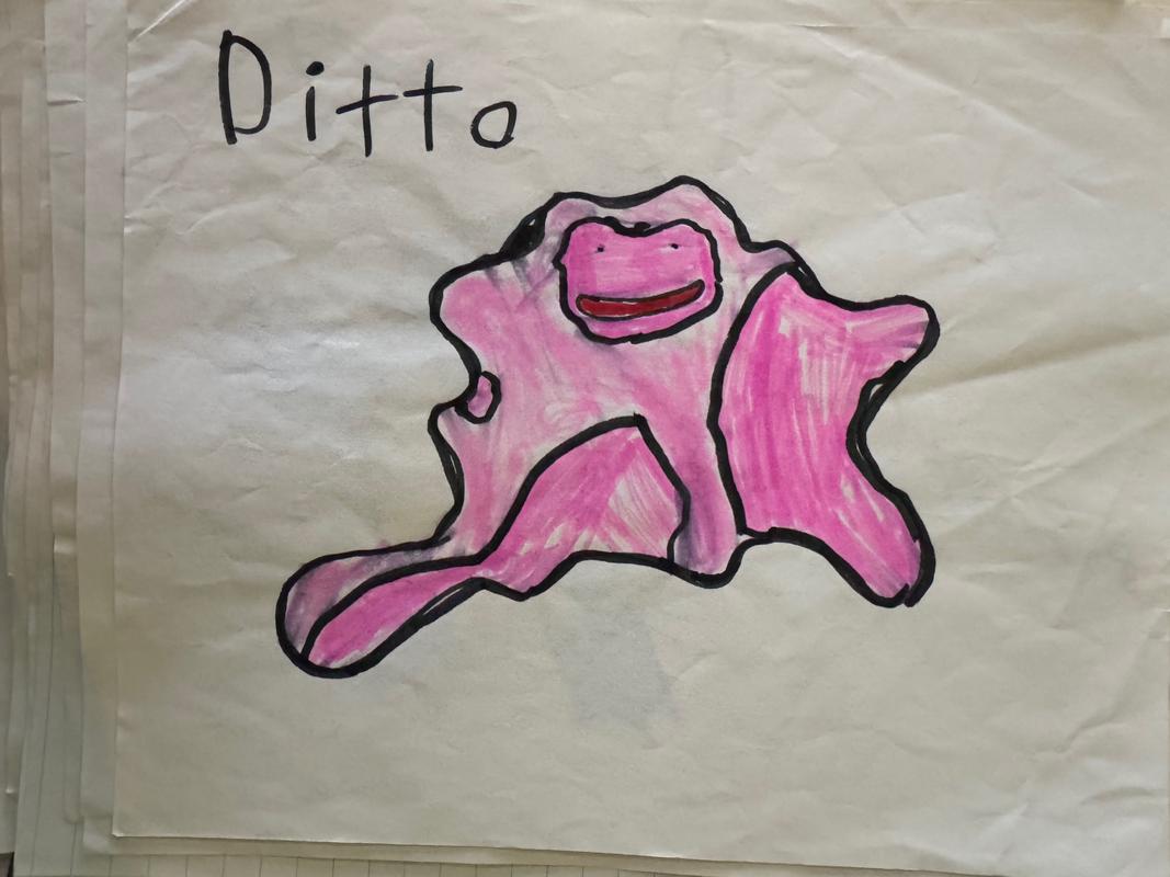 A photograph of Jed’s Ditto drawing